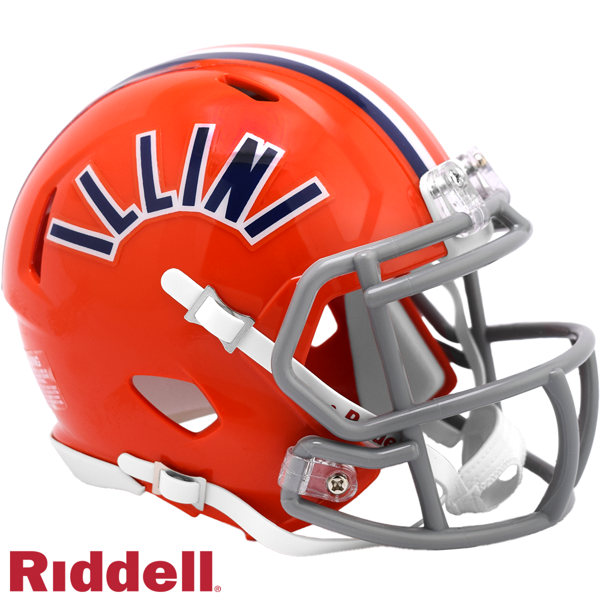 Illinois Fighting Illini Helmet Riddell Replica Mini Speed Style Arched Illini T/B Illinois Fighting Illini Helmet Riddell Replica Mini Speed Style Arched Illini T/B