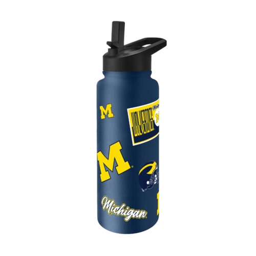 Michigan Wolverines Quencher Bottle 34oz Stainless Steel Dreamweave