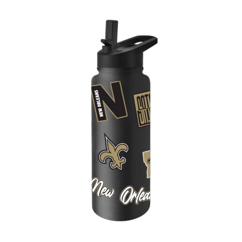 New Orleans Saints Quencher Bottle 34oz Stainless Steel Dreamweave