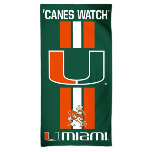 Miami Hurricanes Towel 30×60 Beach Style – Special Order